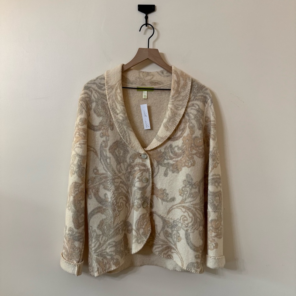 SIGRID OLSON 100% wool blazer sweater - size large - Picture 2 of 6